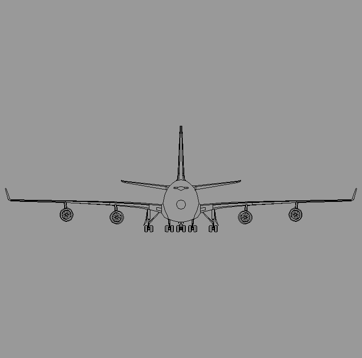 Bloque Autocad Vista de Avión Diseño 03 Bibliot. 2D-3D en Alzado